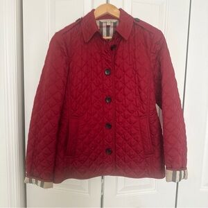 Burberry Crimson Quilted Puffer Coat